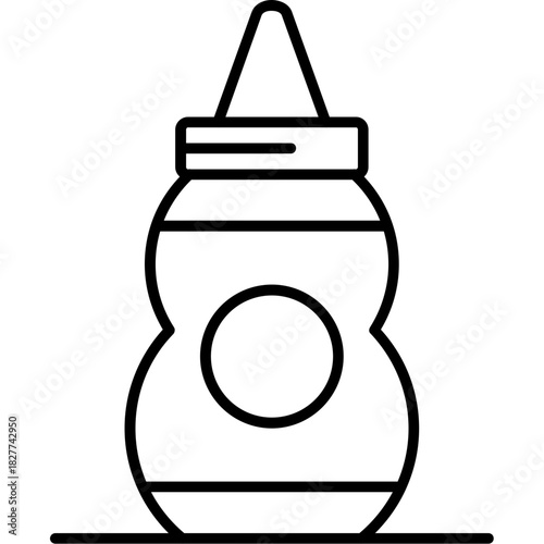 Mustard Bottle Outline Icon
