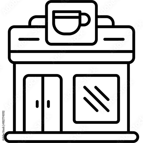 Cafe Shop Outline Icon