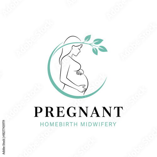 Pregnant Woman Logo – Homebirth Midwifery Maternity Care Vector