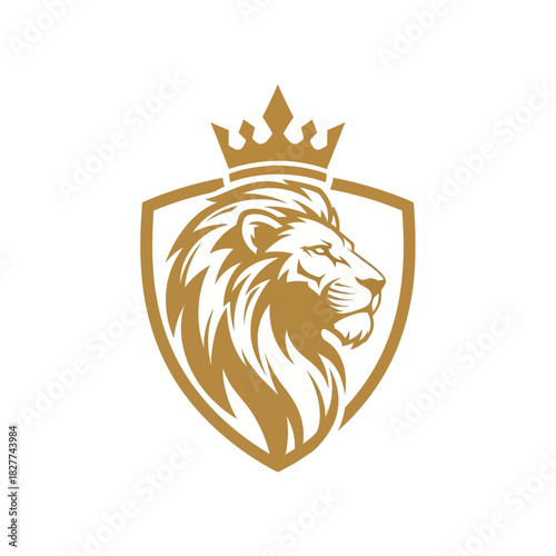 Royal Lion Crest Logo – Crowned Lion Emblem Vector Design