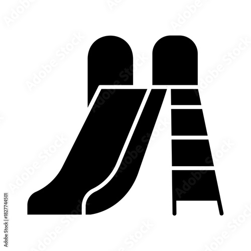 Playground slide and swing