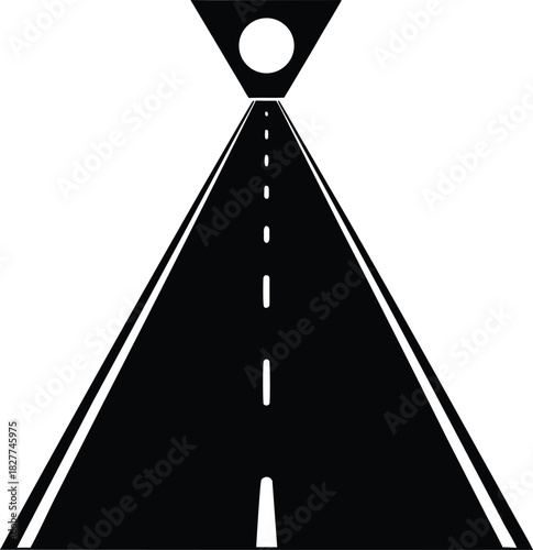 Road with spotlight illuminating the final success endpoint