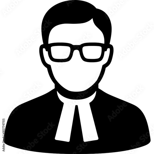 Black vector silhouette of lawyer head