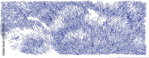 A blue and white image with a lot of lines. The image is blurry. vector illustration