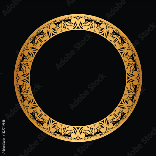 Golden circle frame border	