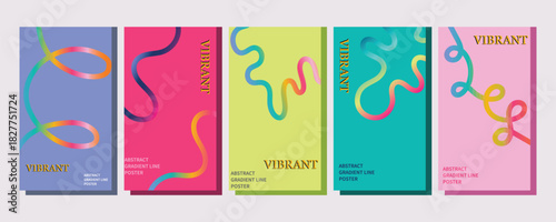 Print vibrant_collection_of_playful_abstract_poster_of_gradient_line_waves_shapes_swirl_rainbow_ribbons