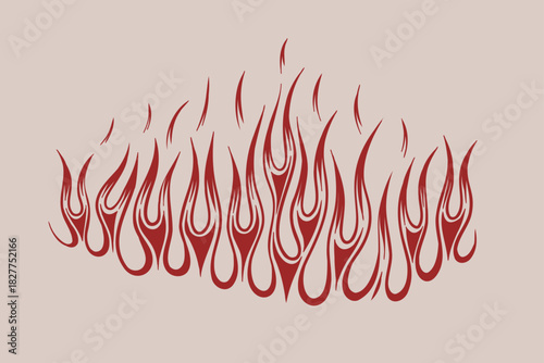 Outline Flame Set Hand Drawn Vector Image