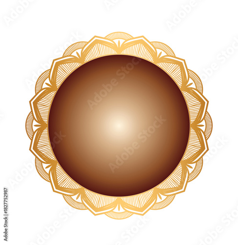 Golden circle frame border	