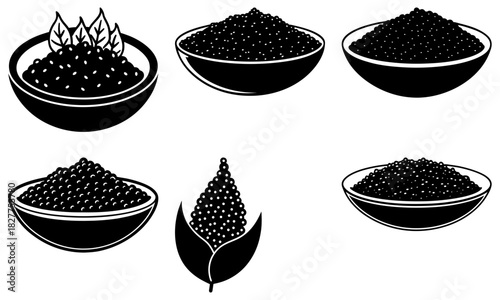 Delightful caviar collection for exquisite dining experiences, perfect for luxury brands and gourmet food presentations, originally a scalable vector graphic