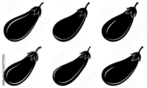 Fresh eggplant harvest, vibrant produce, healthy eating concept. Perfect for culinary designs, recipe illustrations and organic food promotions