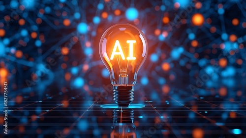 Ai artificial intelligence concept with lightbulb innovation and technology future
