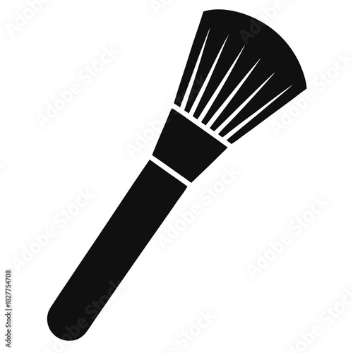 Powder Brush a simple vector clean black silhouette design white background
