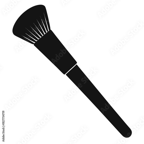 Powder Brush a simple vector clean black silhouette design white background
