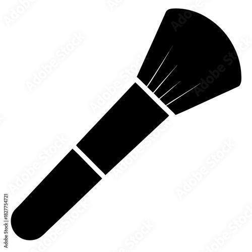 Powder Brush a simple vector clean black silhouette design white background