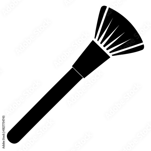 Powder Brush a simple vector clean black silhouette design white background