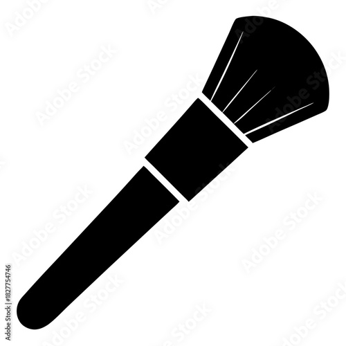 Powder Brush a simple vector clean black silhouette design white background
