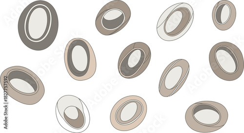 Abstract pebble like shapes in neutral colors create a modern and minimalist pattern perfect for backgrounds and creative design applications creating visual harmony