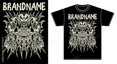 tshirt illustration design evil monster