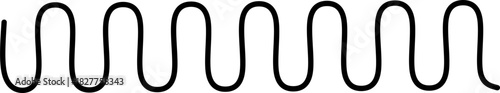 Single black line of a smooth, repeating sinusoidal (sine) wave. Represents analog signal, sound, or physics concept.