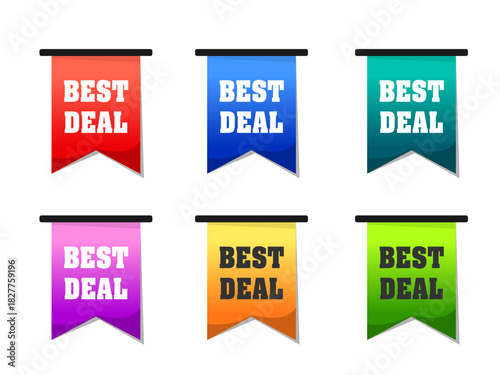 A set of vector best deal stickers for promoting product advertising and designing your resources