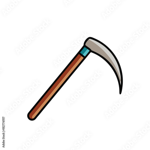 Scythe Blade Vector Color Icon Illustration