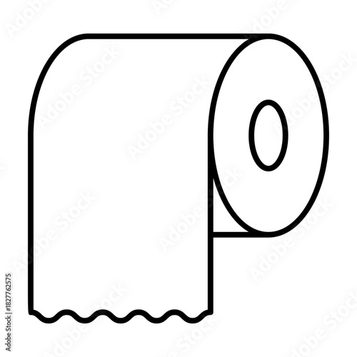 Roll of paper napkins thin line icon, hygiene concept. Vector graphics. Toilet paper sign on white background, style icon mobile or web design.