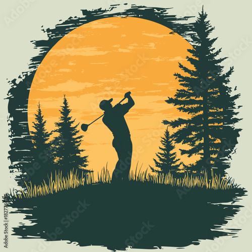 Vector Golf Emblem  , vector style simple color