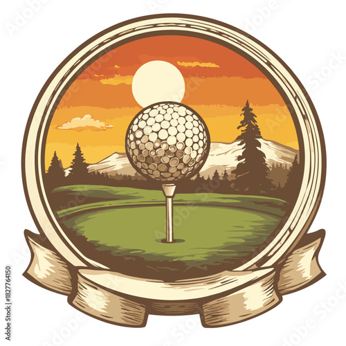 Vector Golf Emblem  , vector style simple color