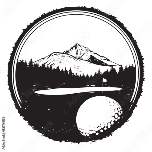 Vector Golf Emblem  , vector style simple color