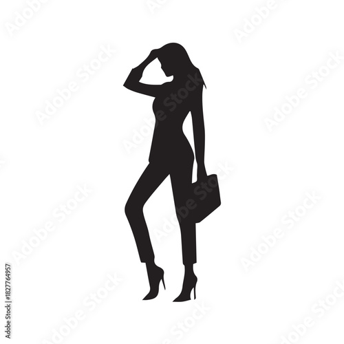 silhouette of a woman in black dress