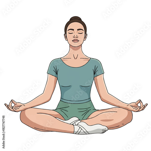 Meditating Woman in Lotus Position Find Inner Peace and Mental Wellness