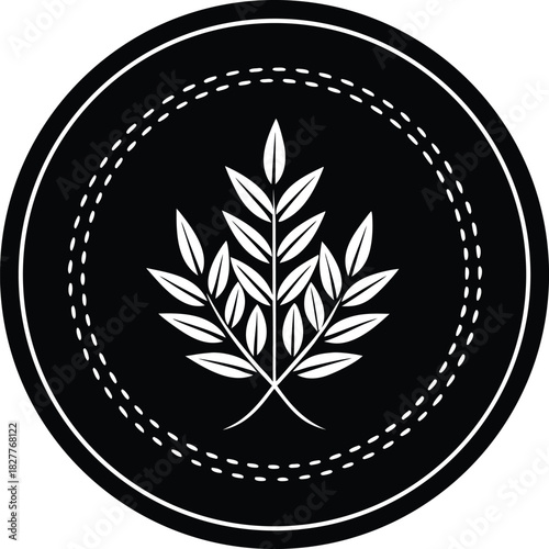 Wheat grain inside circle badge emblem design