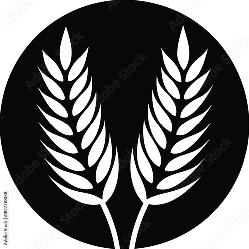Simple wheat grain logo design for agriculture and food brands