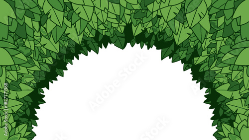 Green Leaf Canopy Vector A Lush Tropical Archway for Natural Designs and Vibrant Creative Projects