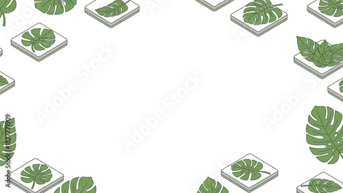 Tropical Monstera Leaf Pattern Vector Illustration - A Seamless Tropical Leaf Design