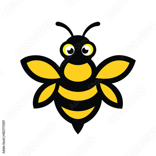 Cute worker bee mascot logo for productivity and honey brand identity Vector illustration