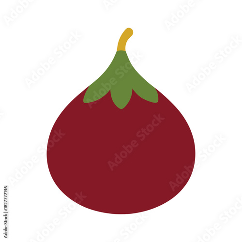 Purple fig fruit simple fresh produce graphic clean minimal design Vector illustration