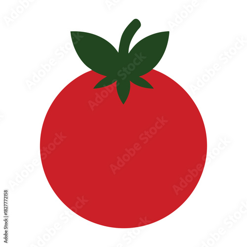 Minimalist red tomato icon fresh vegetable graphic clean food design Vector illustration