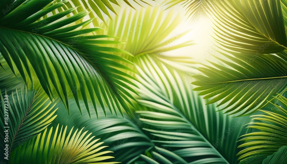 Obraz premium Lush Tropical Palm Foliage With A Summer Theme