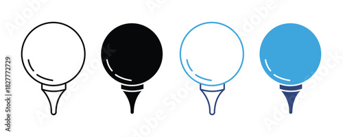 golf ball icon set. vector illustration