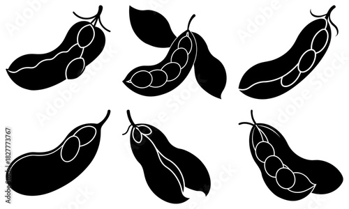 Fresh edamame pods with visible beans, illustrating healthy eating and plant-based protein, perfect for food blogs and healthy recipes, originally vector art