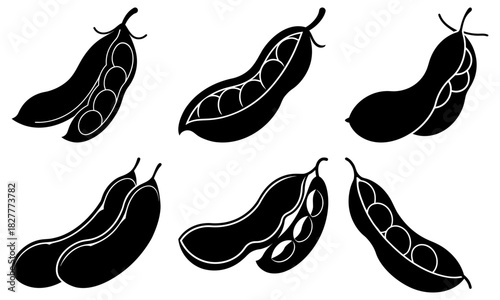 Fresh black soybean pods bursting with flavor, perfect for healthy eating promotions and vegan recipes, vector origin offers scalable options