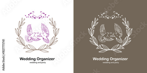 Elegant Wedding Organizer Logo with Floral Monogram