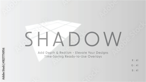 Minimalist vector art with soft window frame shadow overlay behind large word shadow on light gray gradient background for subtle depth and realistic design accent
