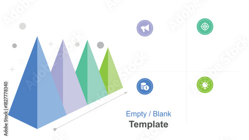 Pyramid Chart with Quadrant Diagram Presentation Slide, Marketing Strategy, Business Growth, Data Visualization