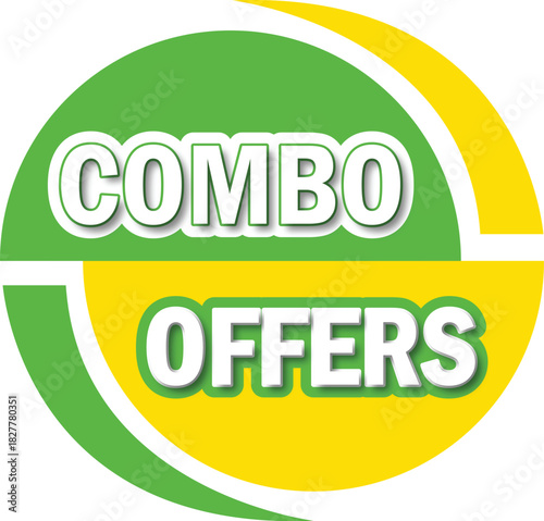 Combo offers label vector illustration design