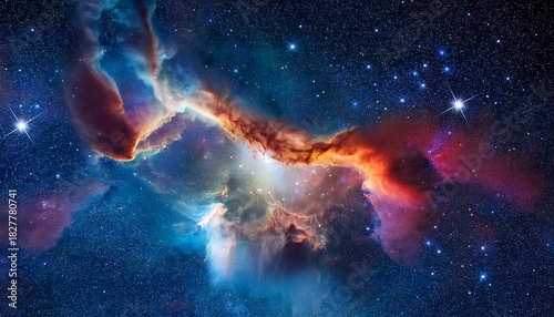 Orion Nebula In Deep Space With Colorful Nebula Clouds