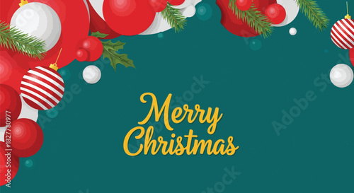 Spread Holiday Cheer with this Festive Christmas Ornament Scene for Social Media and Holiday Greetings, Featuring a Classic Festive Design