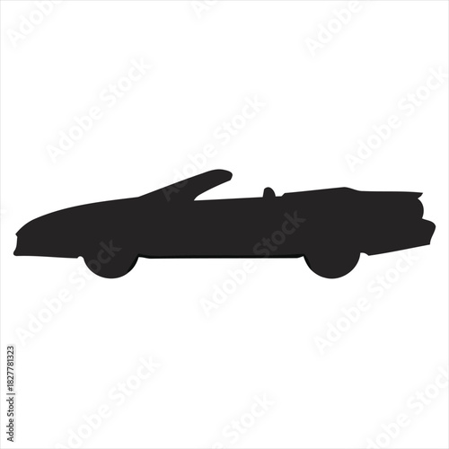 Classic convertible car silhouette. A sleek vector graphic representing freedom, adventure, and the joy of open-road travel for automotive and lifestyle designs