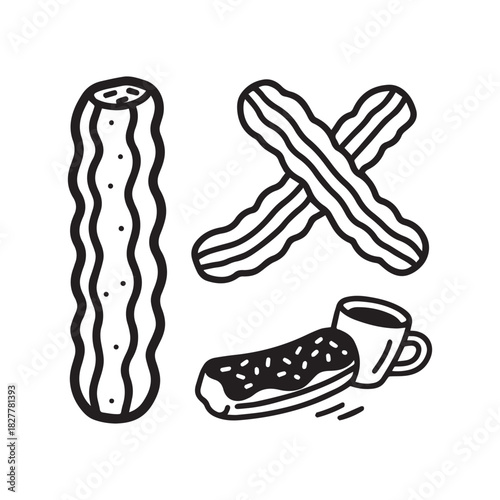 Breakfast Food Icon Vector Set Bacon, Pretzel, and Coffee Graphics Collection.